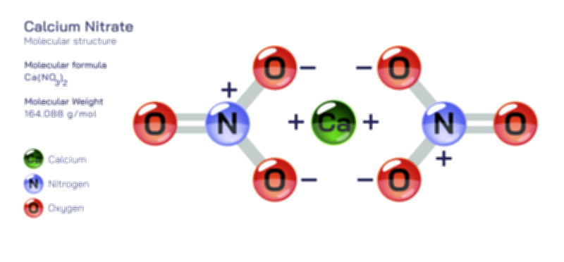 Calcium Nitrate — Inorganic Salt Compound Vector Illustration