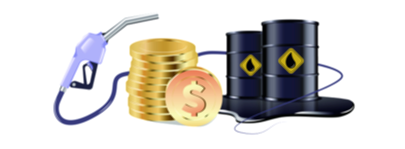 Crude Oil and Dollar — Global Market Correlation Vector Illustration
