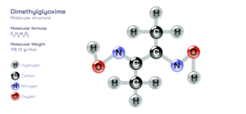 Dimethylglyoxime — Organic Analytical Reagent Vector Illustration