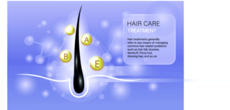 Hair Care — Healthy Hair Maintenance and Treatment Vector Illustration
