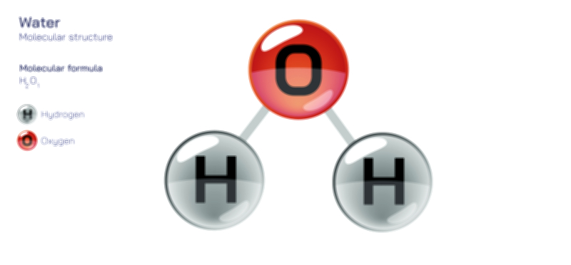 Water Molecule — H₂O Chemical Structure Vector Illustration