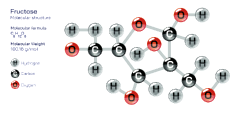 Fructose Molecule Vector Illustration | Structure, Chemical Properties, and Natural Sources Explained