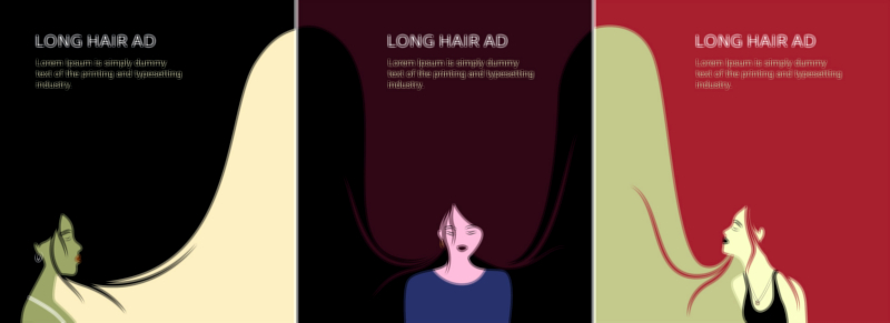 Hair Ad Template Vector Illustration | Beauty, Care, and Styling Design for Marketing