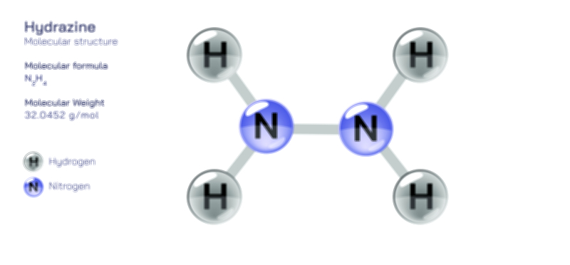 Hydrazine Chemical Structure Vector Illustration | Toxic Nitrogen Hydride, Uses & Safety Explained