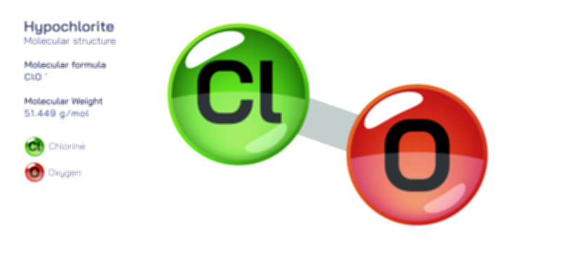 Hypochlorite Ion Structure Vector Illustration | ClO⁻ Chemical Diagram and Properties