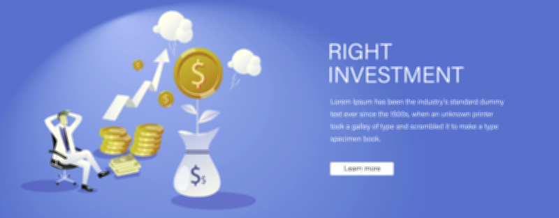 Money Investment Growth Template vector illustration — Financial planning chart showing wealth increase and profit strategy design