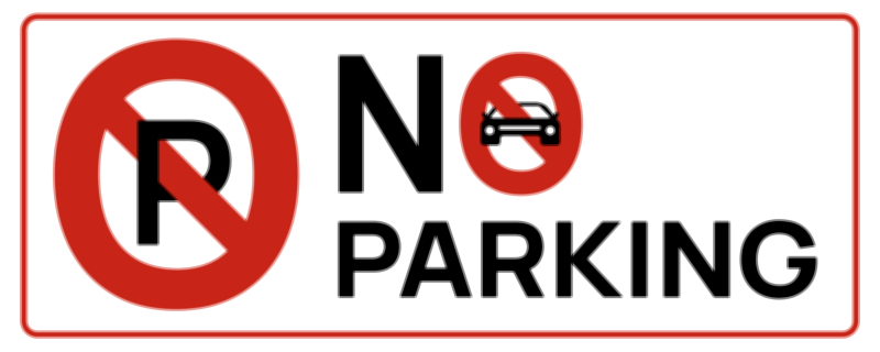 No Parking for Four Wheeler vector illustration – Vehicle Restriction and Traffic Regulation Sign