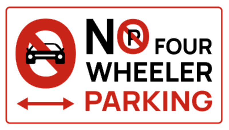 No Four Wheeler Parking vector illustration – Vehicle Restriction and Traffic Control Sign