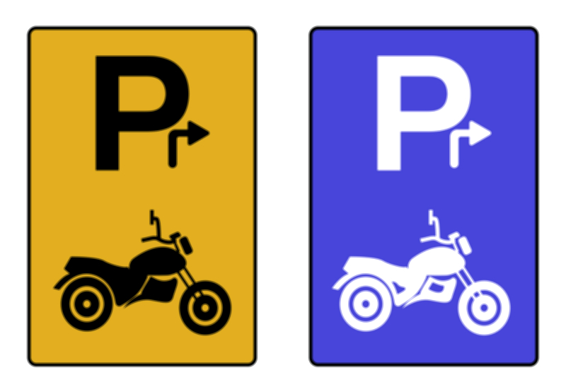Two Wheeler Parking Lot vector illustration – Motorcycle and Scooter Parking Zone Sign
