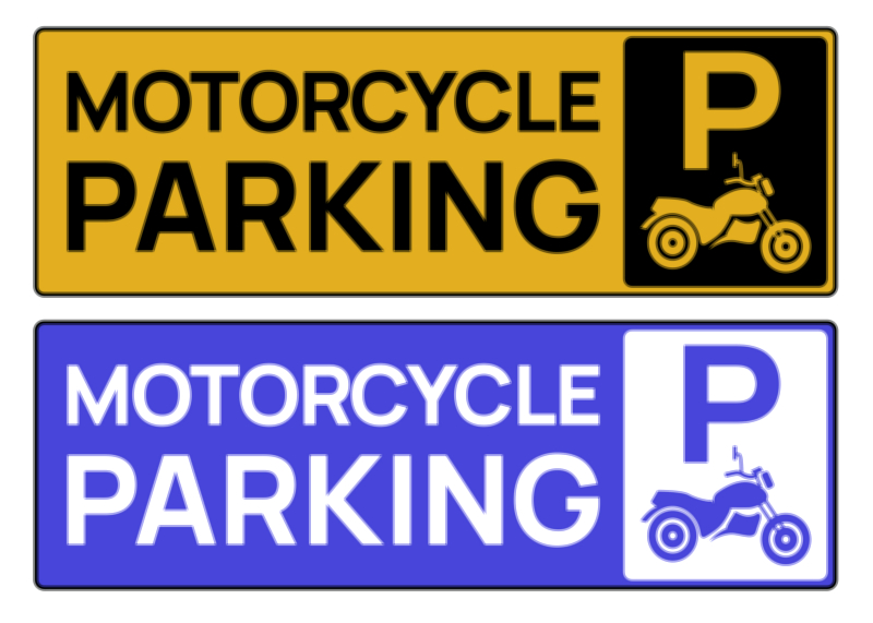 Motorcycle Parking Two Wheeler Vector Illustration – Designated Bike Parking Area