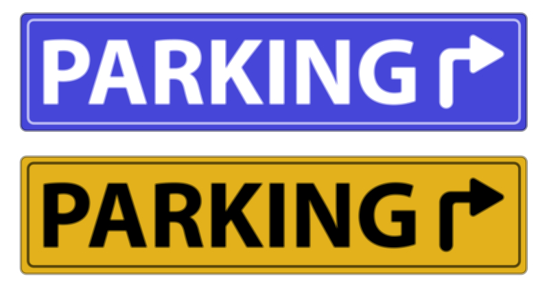 Parking Lot Here Sign Board Vector Illustration – Vehicle Parking Direction Sign