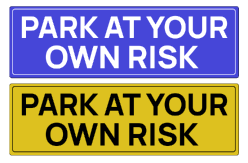 Park at Your Own Risk Sign Vector Illustration – Vehicle Safety Warning Board