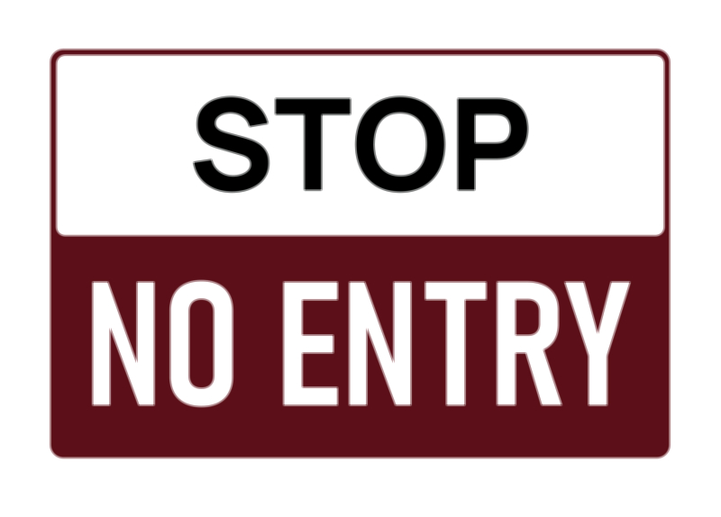 Stop No Entry Vector Illustration — Restricted Area Warning Sign