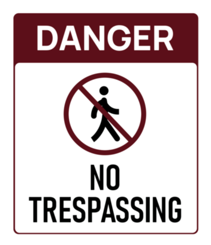 Danger No Trespassing No Entry Vector Illustration — Restricted Access Warning Sign