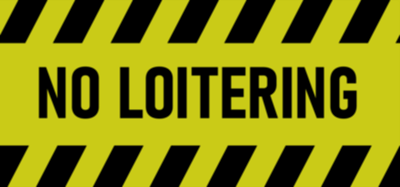 No Loitering Sign Vector Illustration — Public Area Restriction Warning Board