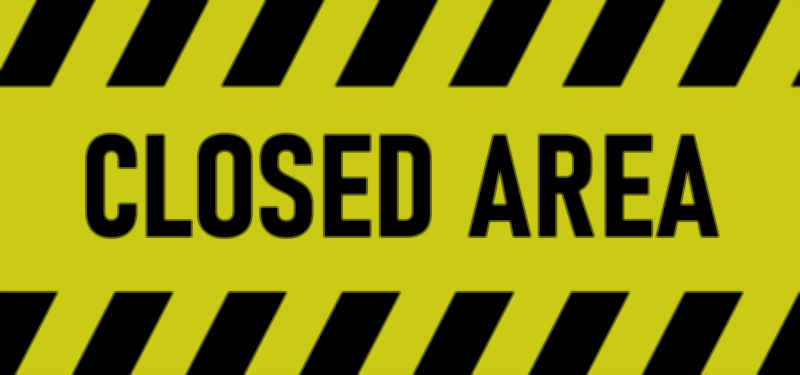 Closed Area Sign Vector Illustration — Restricted Zone Warning Board