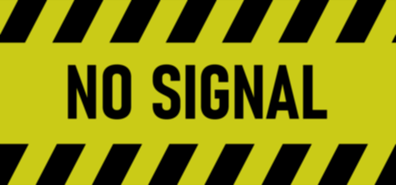 No Signal Sign Board Vector Illustration — Communication Failure Warning Symbol