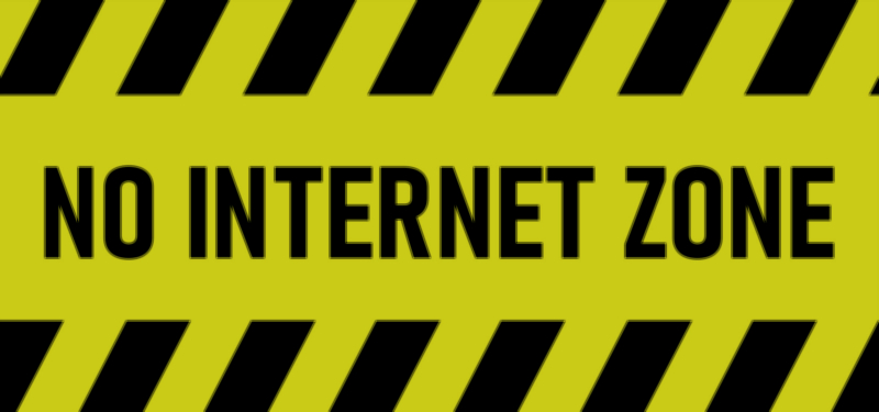No Internet Zone Sign Vector Illustration — Network Disconnected Warning Board
