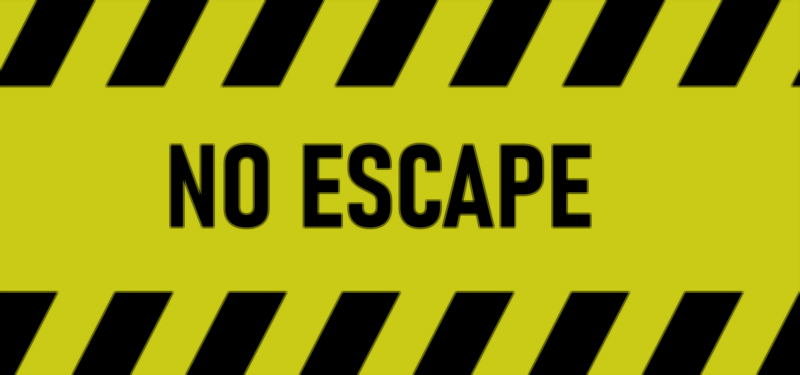 No Escape Sign Vector Illustration — Emergency Restriction Warning Board
