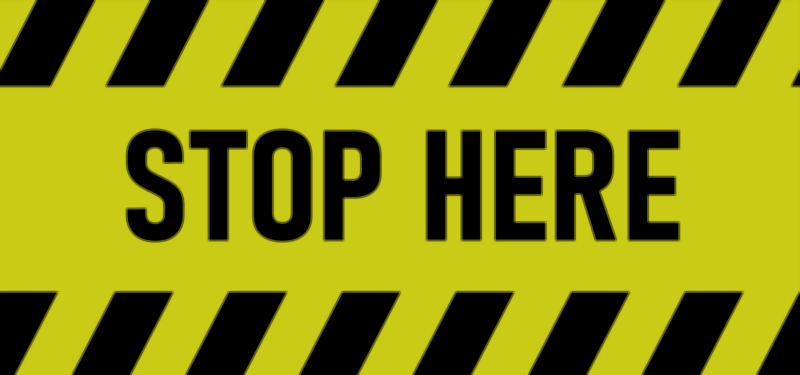 Yellow and Black Zebra Cross Stop Here Sign Vector Illustration