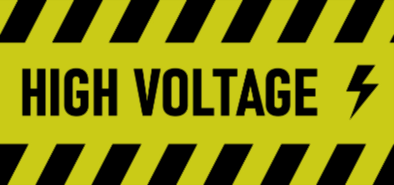 High Voltage Danger Warning Sign Vector Illustration
