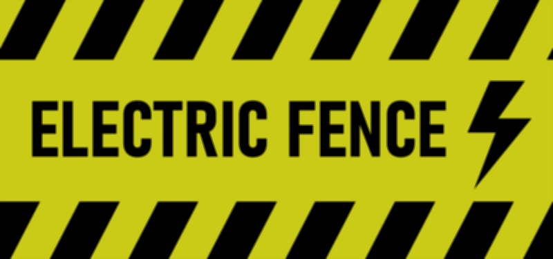 Electric Fence Warning Sign Vector Illustration