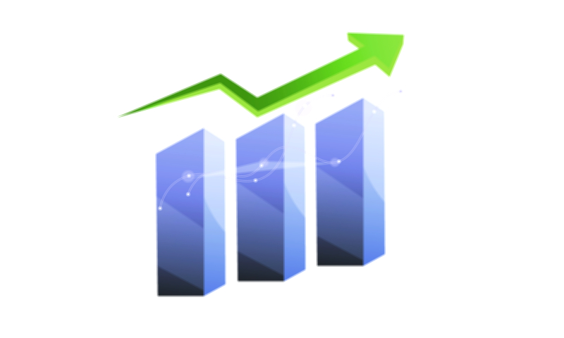 Growth Bar Chart Vector Illustration for Business and Financial Analysis