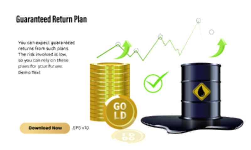Gold Coin Stacking and Crude Oil Barrels Vector Illustration for Investment and Wealth Growth