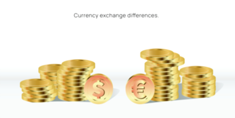 Dollar and Euro Currency Comparison Vector Illustration