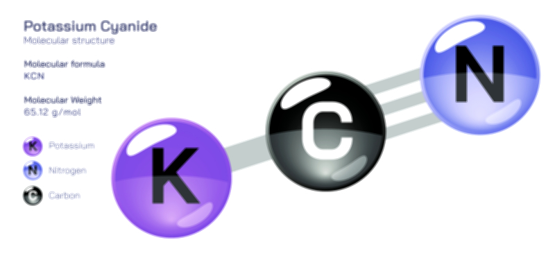 Potassium Cyanide Chemical Structure and Safety Awareness Vector Illustration
