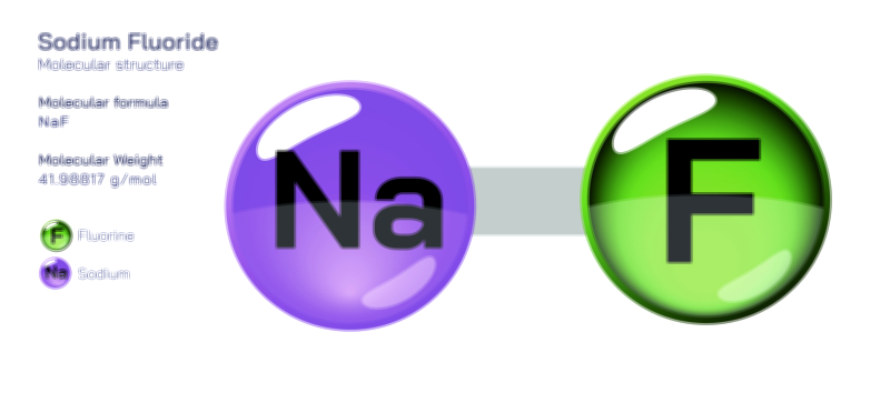 Sodium Fluoride molecular structure chemistry educational vector illustration for science learning and laboratory study