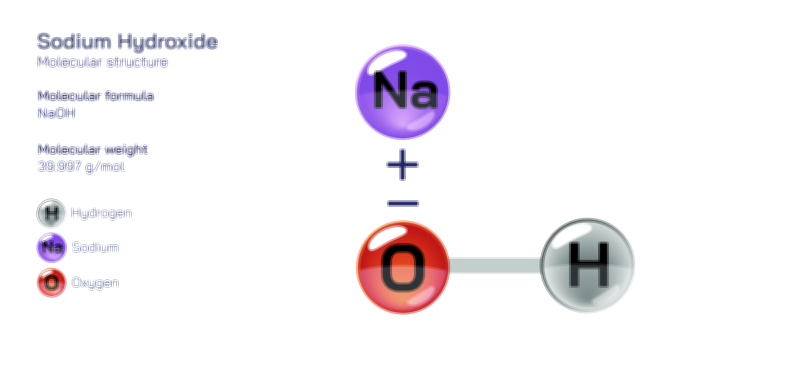 Sodium Hydroxide molecular structure chemistry educational vector illustration for science and laboratory learning