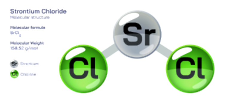 Strontium Chloride molecular structure chemistry educational vector illustration for scientific learning and research