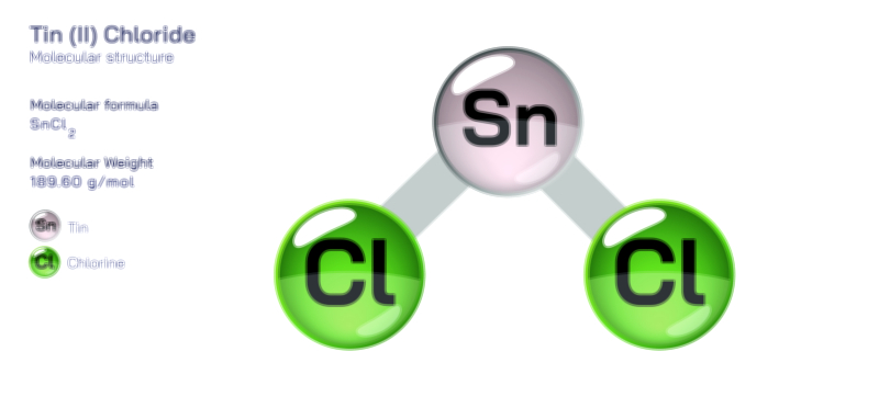 Tin (II) Chloride molecular structure chemistry educational vector illustration for scientific and laboratory learning