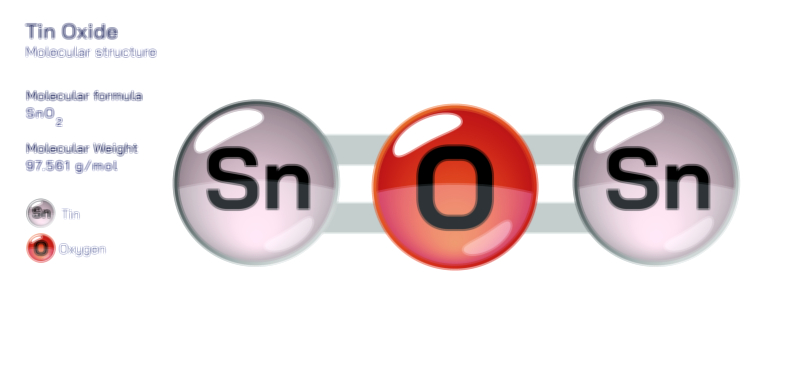 Tin Oxide molecular structure chemistry educational vector illustration for scientific and laboratory learning