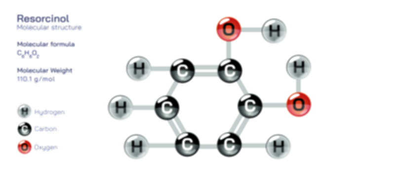 Resorcinol Structure, Formula, and Chemical Applications | Organic Compound Vector Illustration