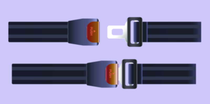Seat Belt Safety Awareness Vector Illustration | Automotive Safety Design