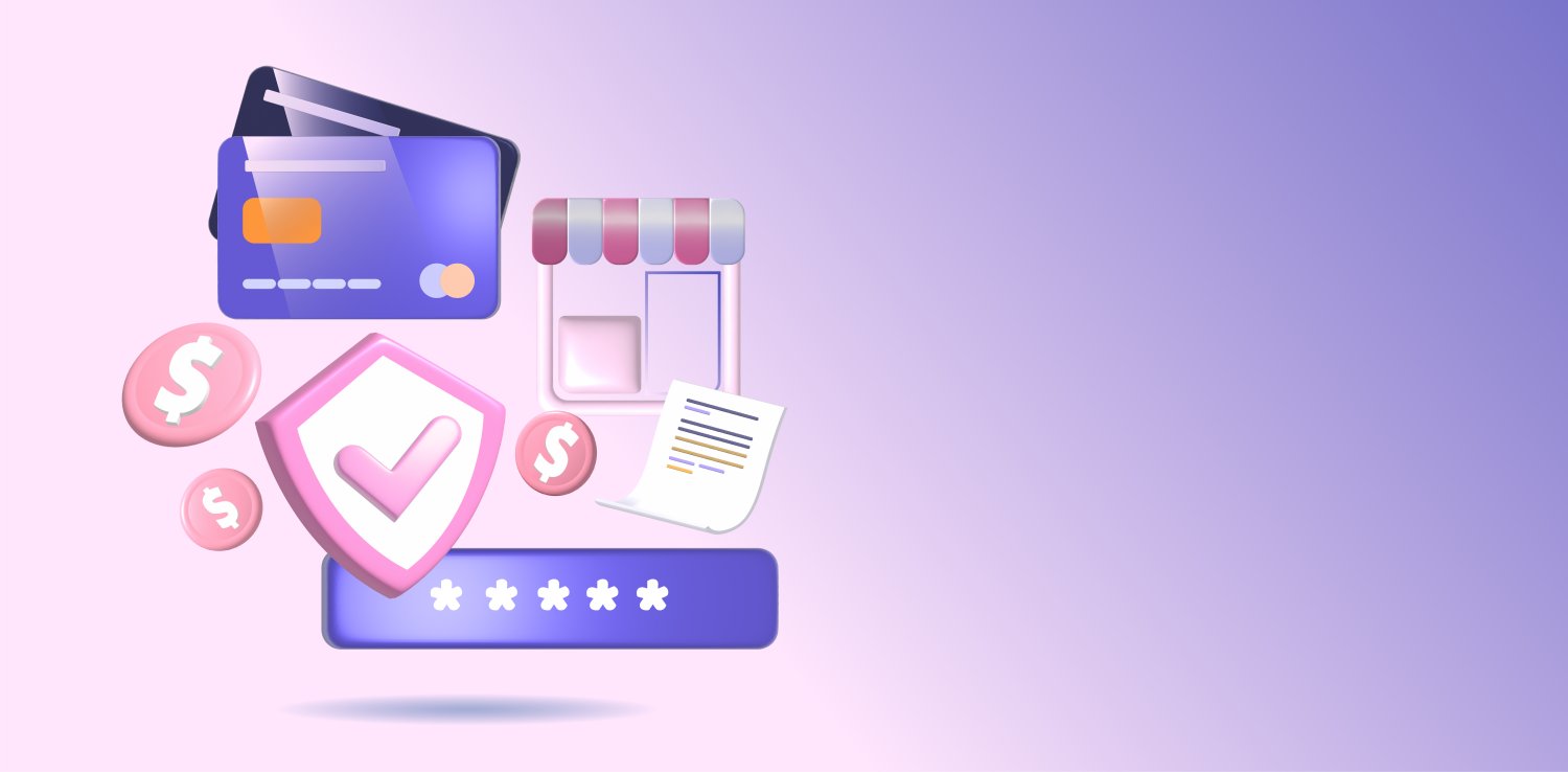 Online Shopping Using Secure Transaction image Illustration – Safe Digital Payment Concept