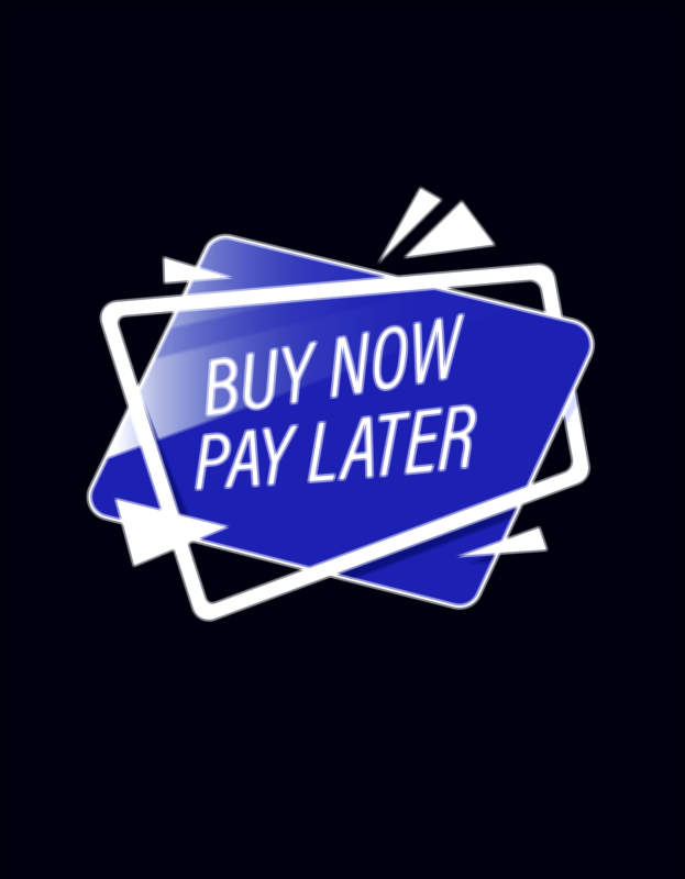 Buy now pay later UI element button vector illustration for modern eCommerce design