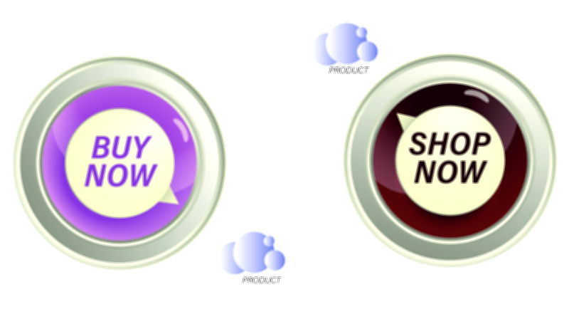 Buy now shop now UI stylish buttons vector illustration for modern eCommerce design