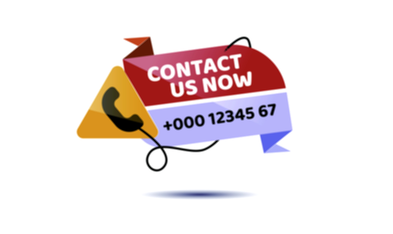 Contact us now UI asset vector illustration for modern eCommerce and app interface