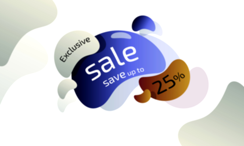 Exclusive sale up to 25% off vector illustration for eCommerce UI and promotions