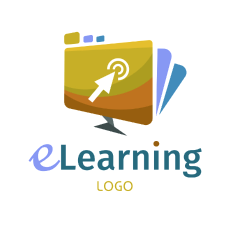 E-learning digital education logo vector illustration for online learning platforms