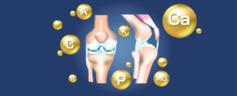 Essential Vitamins and Minerals Vector Illustration for Bone Strength and Skeletal Health Support