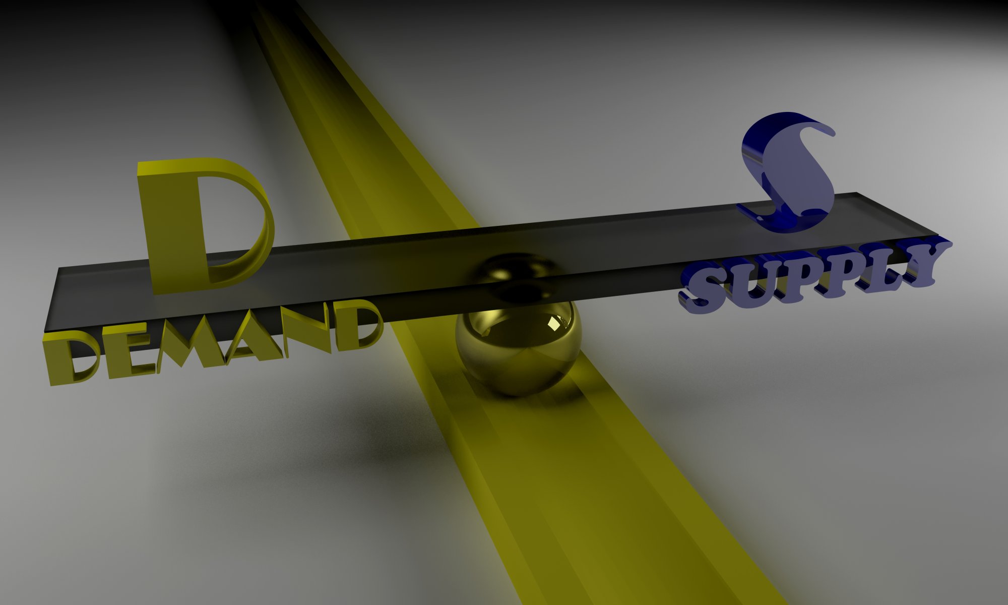 3D Demand and Supply Illustrator Graphic for Market Curve Visualization