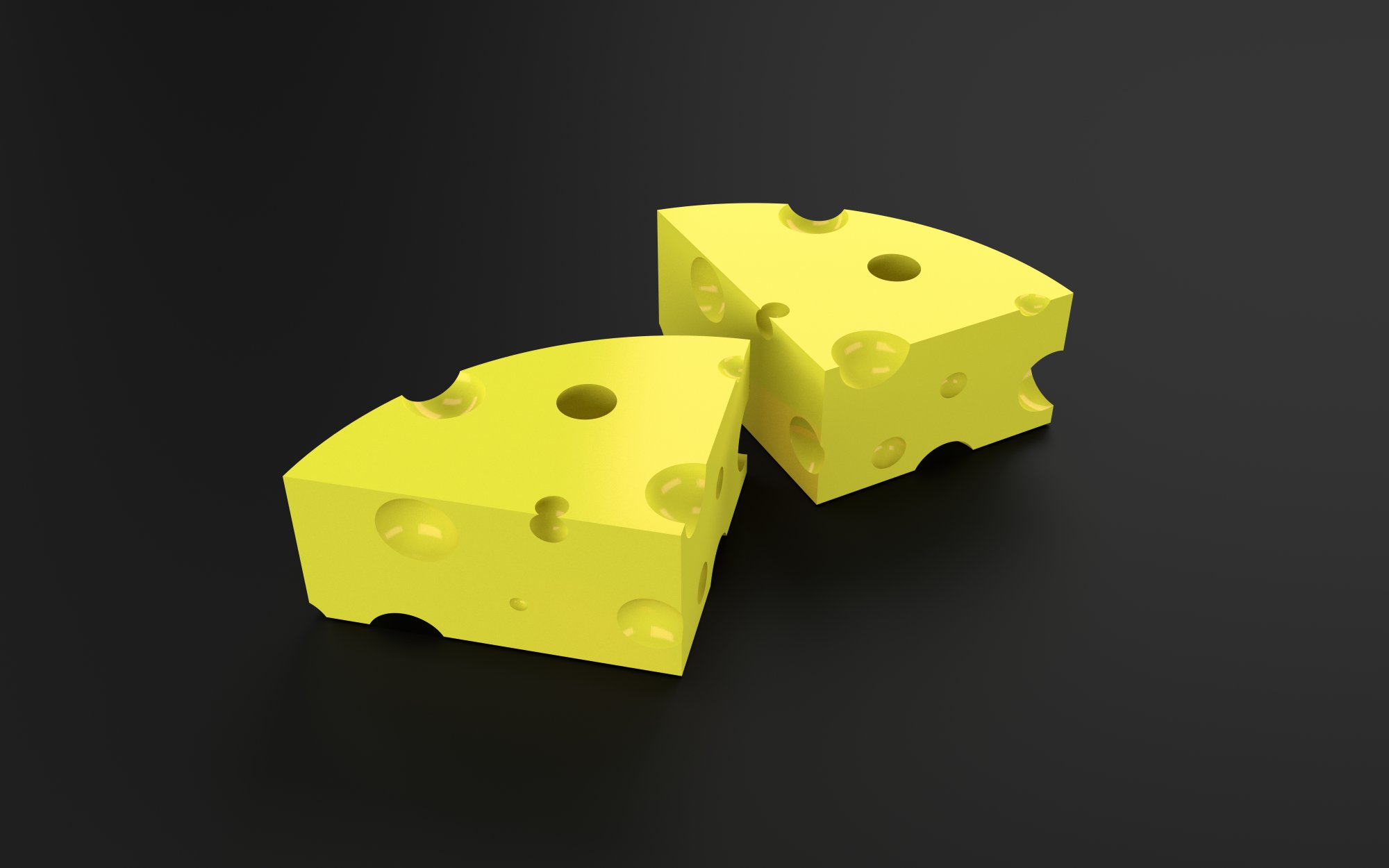 High Quality 3D Rendered Yellow Cheese Illustration for Food Graphics, Nutrition Guides, and Culinary Design Concepts