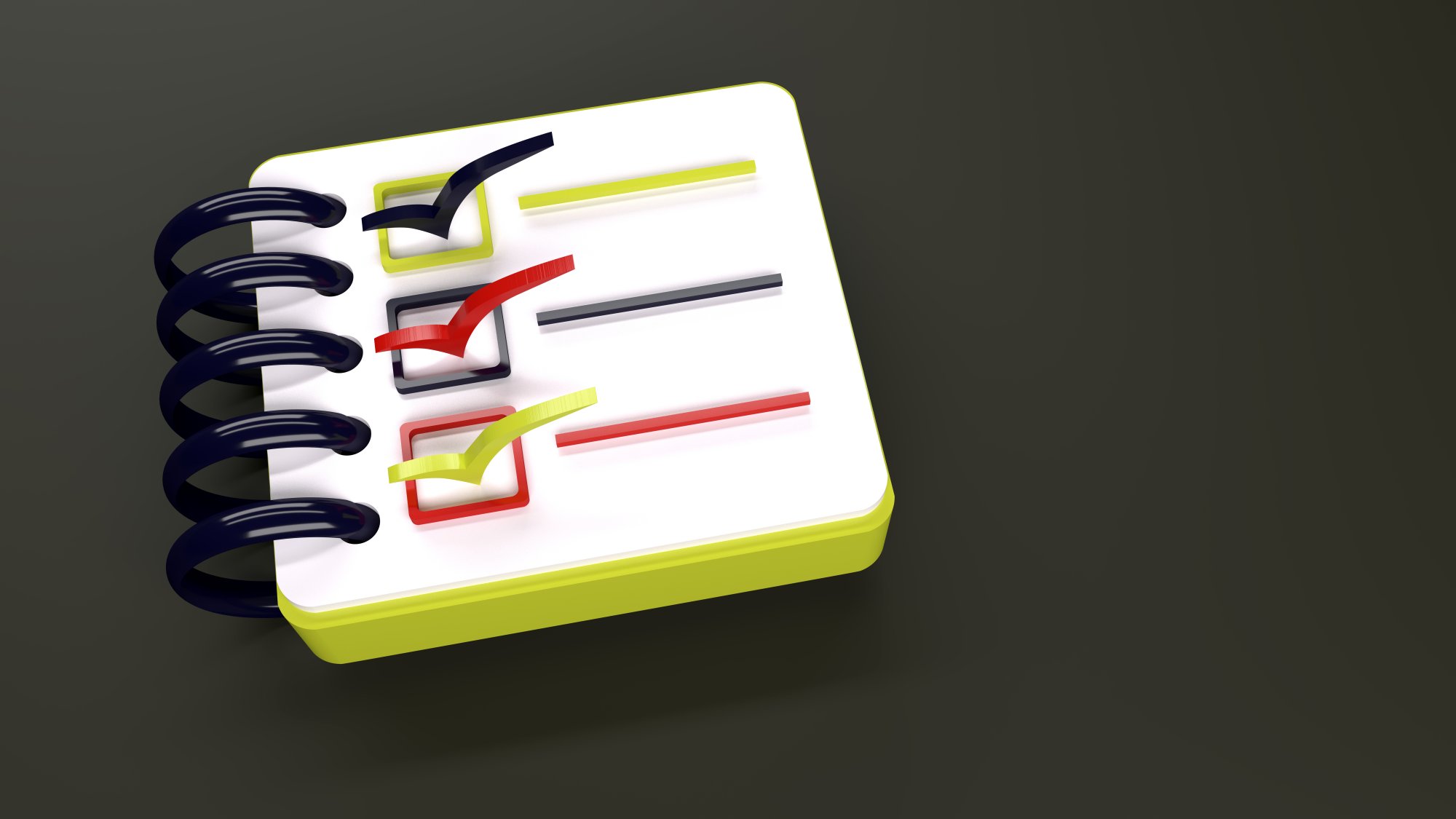 3D Rendered To-Do List Illustration Highlighting Importance of Task Planning, Productivity, and Daily Organization