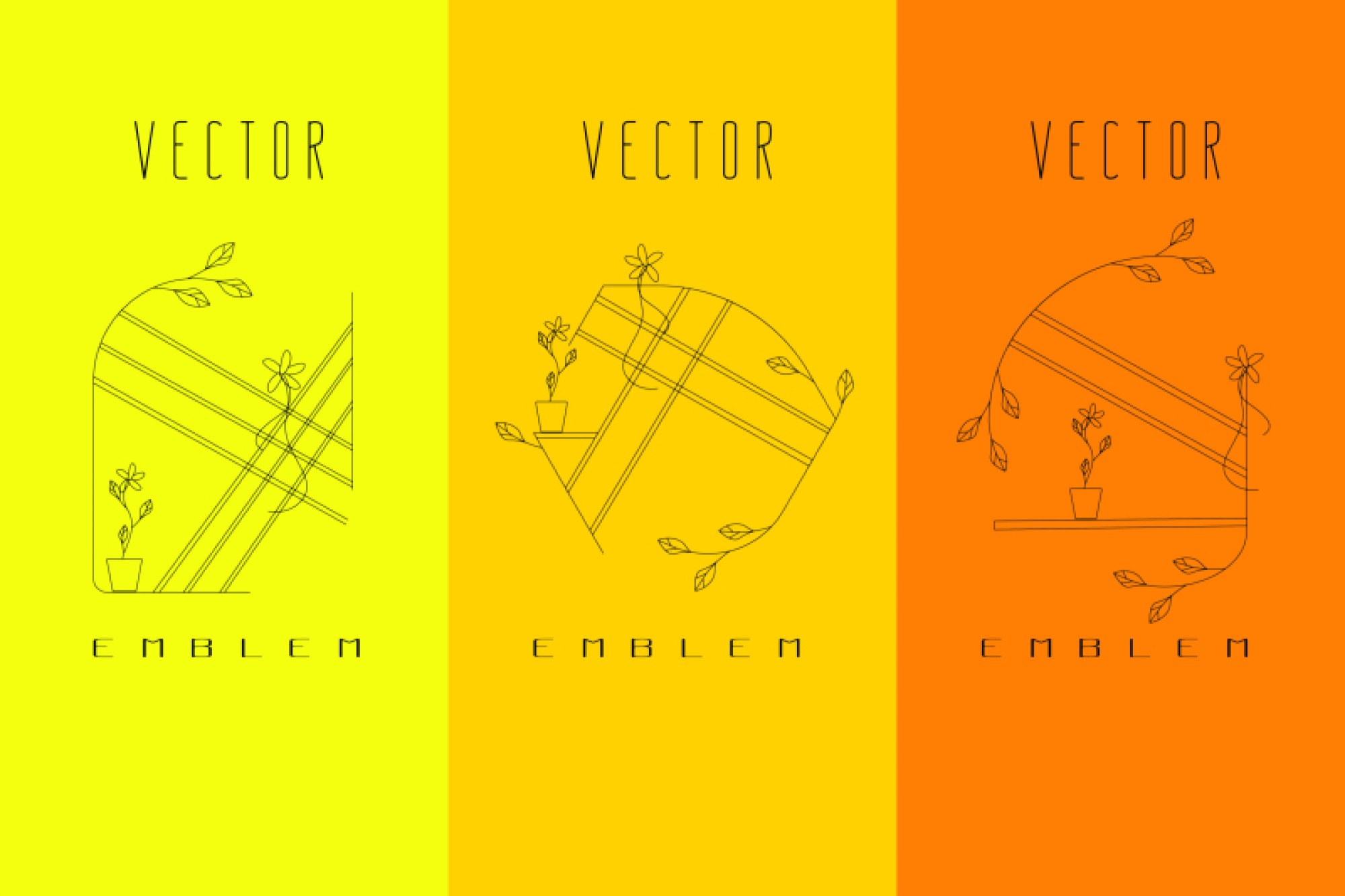 Vector Set of Abstract Elegant Warm Color Creative Backgrounds with Seasonal Leaves: Trendy Template Illustrations for Print, Web, and Design Projects