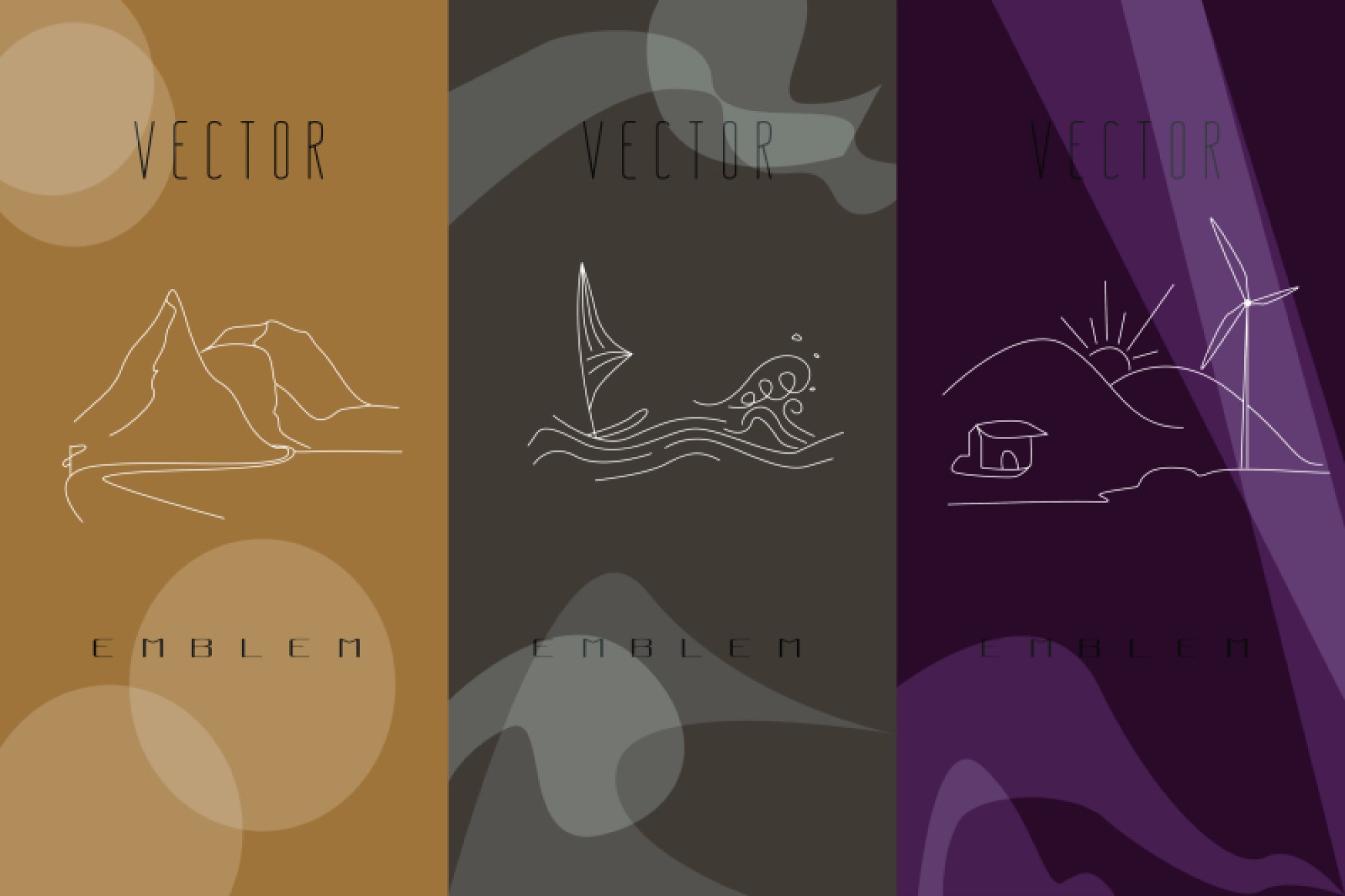 Vector Set of Abstract Royal Color Creative Backgrounds with World Tourism Emblem Template for Global Travel Branding, Cultural Promotion, Digital Design, and International Visual Communication