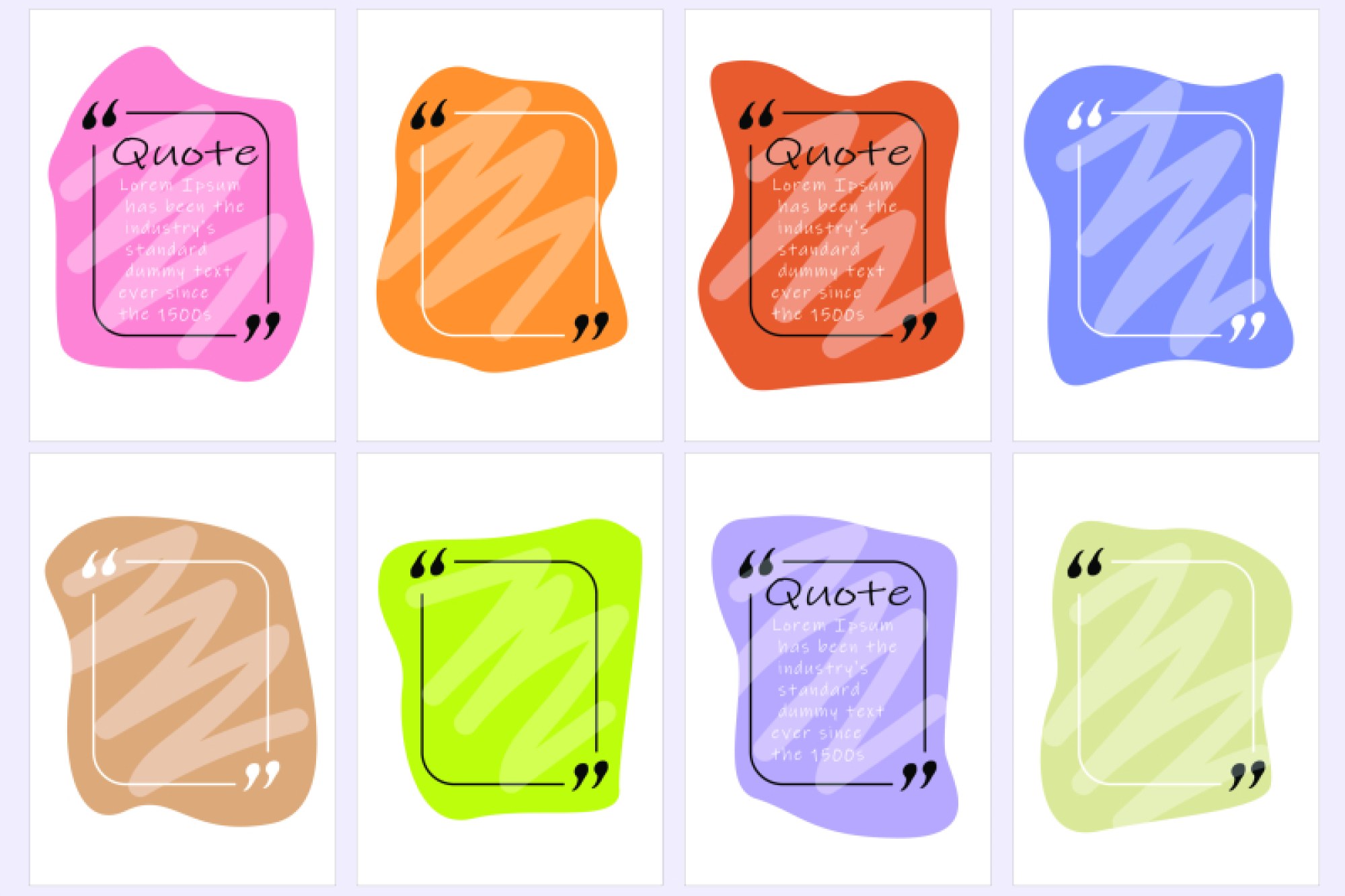 Royal Color Abstract Creative Quote Emblem Templates Designed for Magazine Layouts and Modern Editorial Visual Storytelling